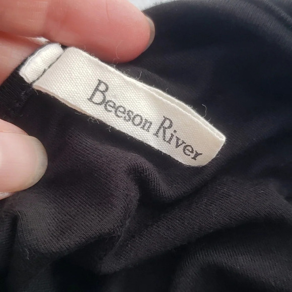 Beeson River Tiered Dress XL Extra Large Black White Animal Print Ruffle Comfy - Picture 9 of 13